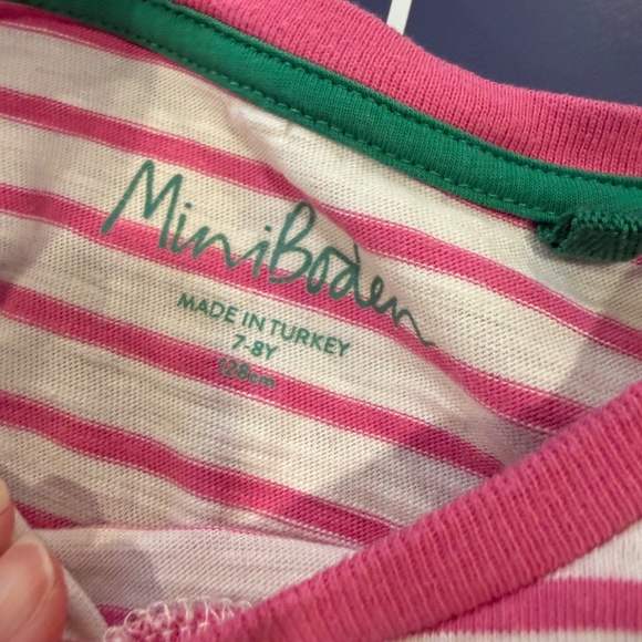 Size 7-8 Mini Boden Animal Logo T-shirt in Ivory/Tickled Pink Meerkat. - Picture 10 of 13